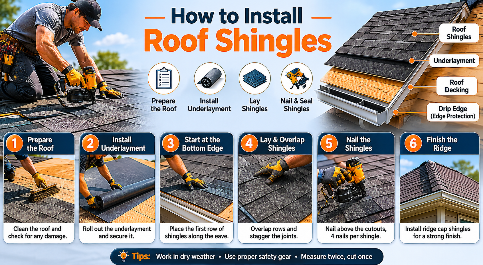 how instaall roof shingle